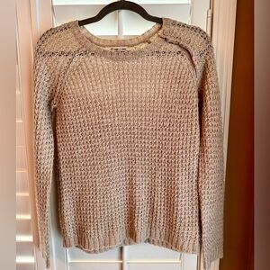 Tucker + Tate Girls Beige Open Knit Metallic Sweater XL (16) Lightweight
